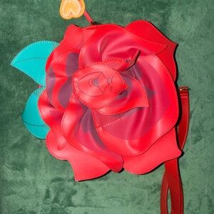 Red Rose Her Universe Crossbody Bag - with Bread & Butterfly clip